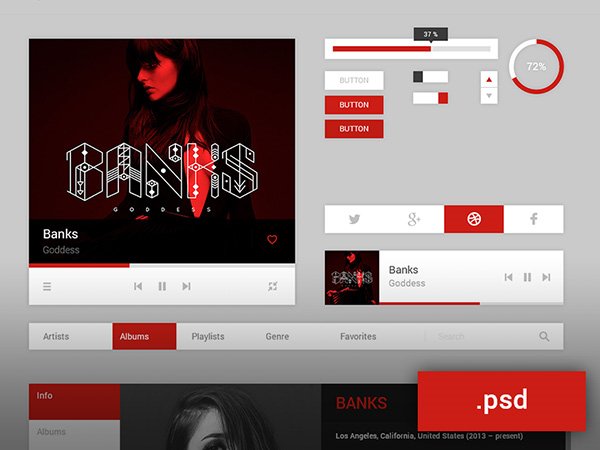 Music UI kit - PSD