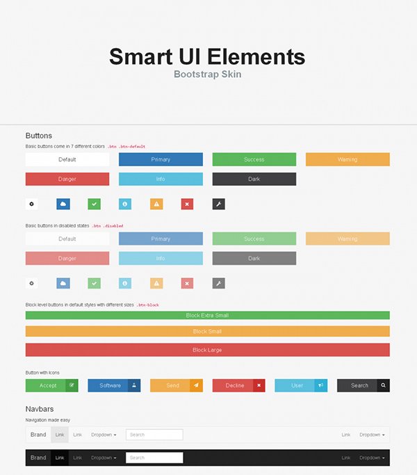 Smart – Free UI Elements Bootstrap Skin