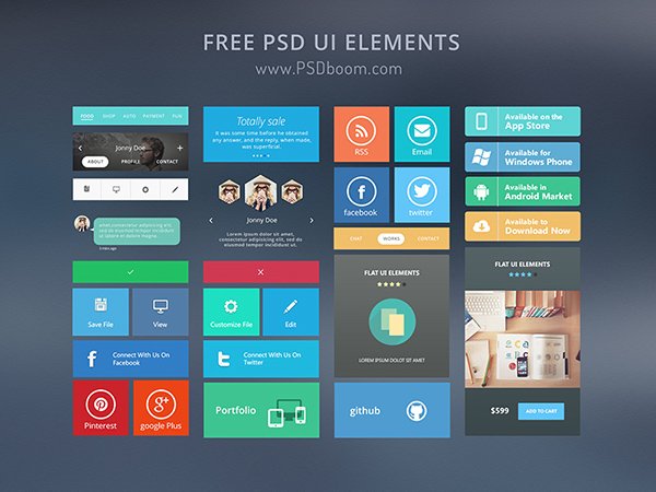 Free Modern UI Kit PSD