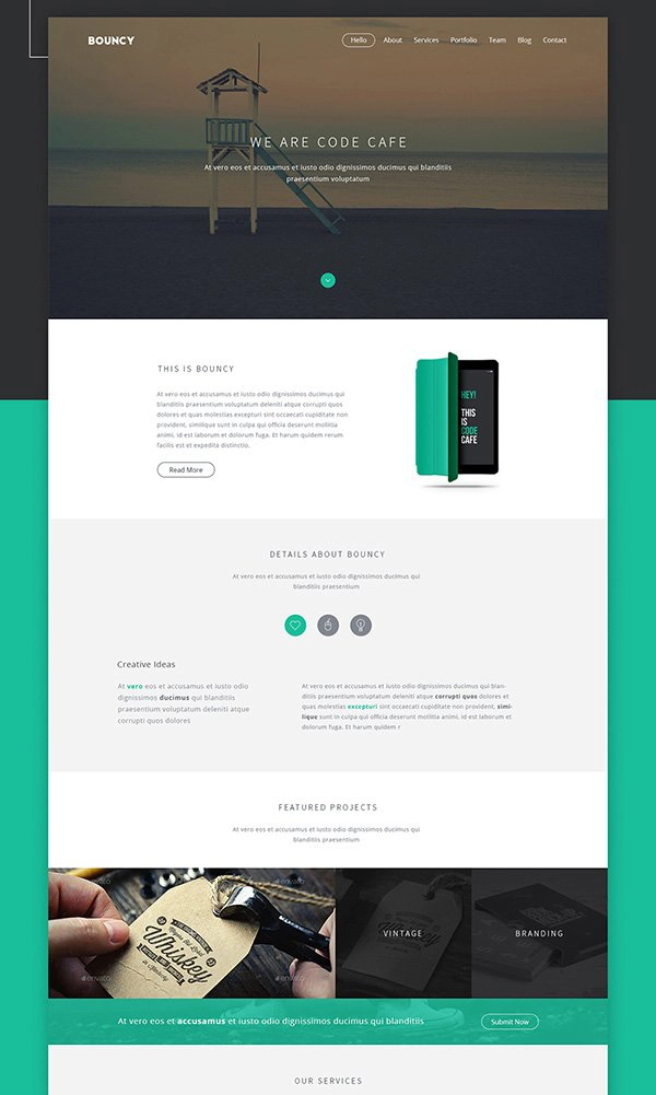 Bouncy - One Page Digital Agency Template