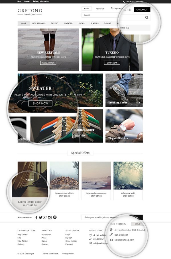 Gretong - Free Simple eCommerce PSD
