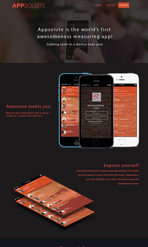 APPSOLUTE Landing Page Website Template