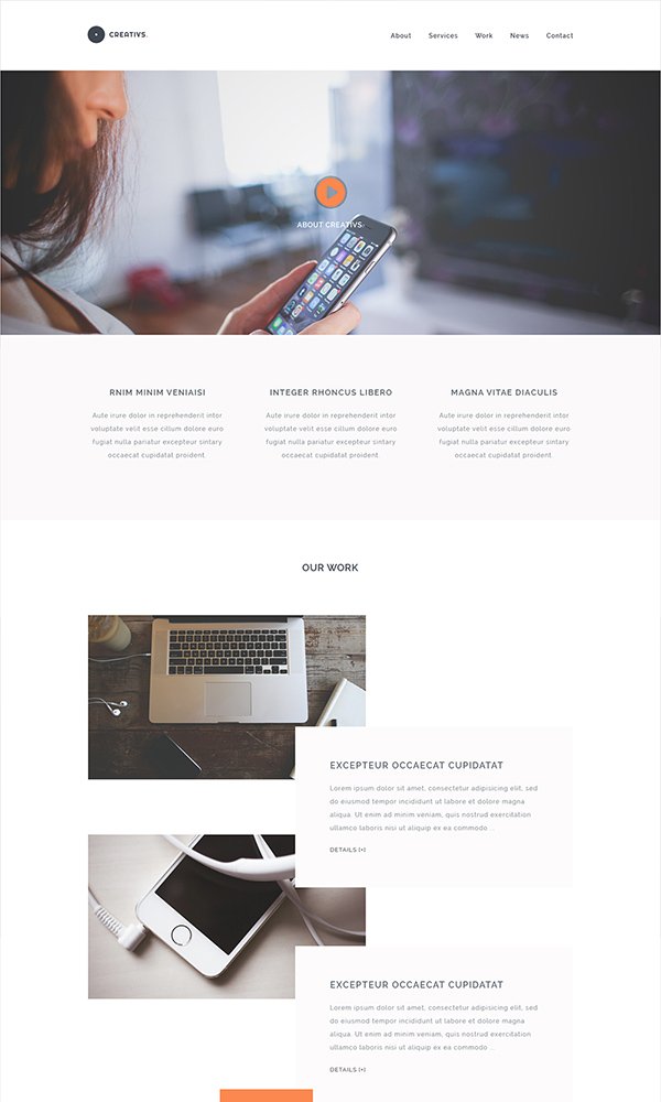 Creativs – Free Complete PSD & HTML5 Website Template