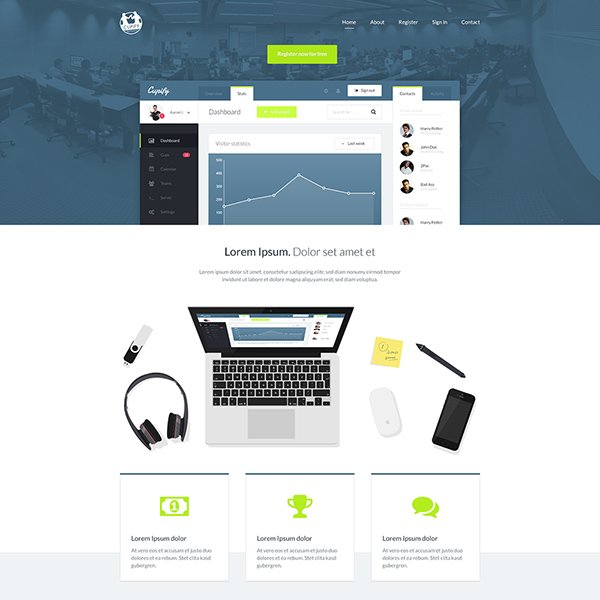 Free Cupify Homepage PSD