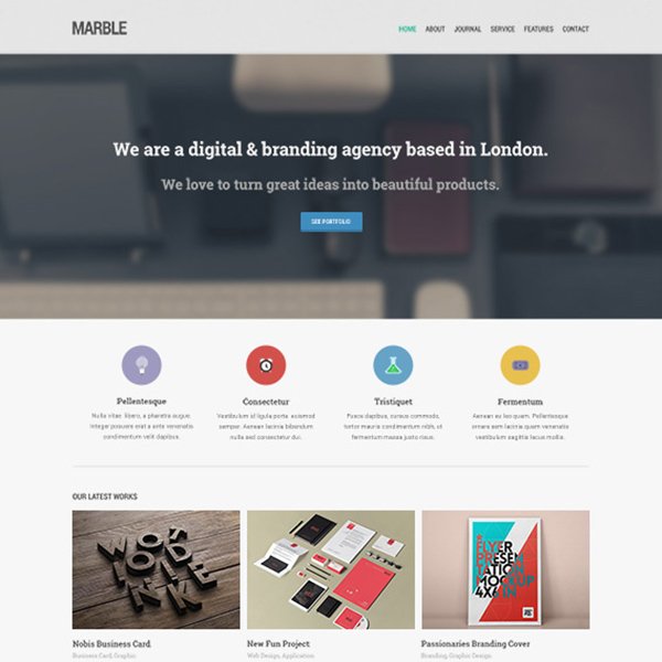 Marble Free Homepage PSD