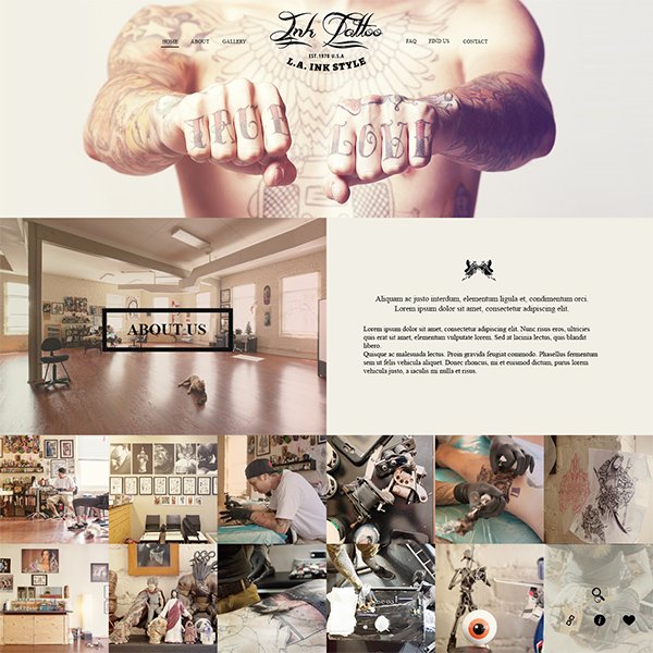 InkTattoo - Free Psd One Page Template