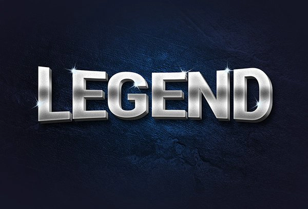 Legend Free 3D Metal Text Effect
