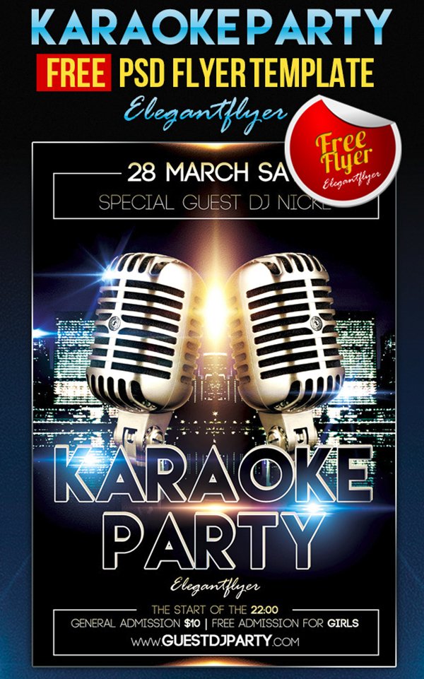 Karaoke Party Flyer + Facebook Cover