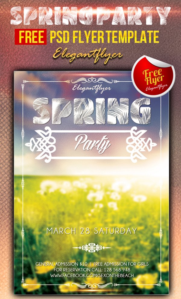 Spring party – Club and Party Flyer Template PSD