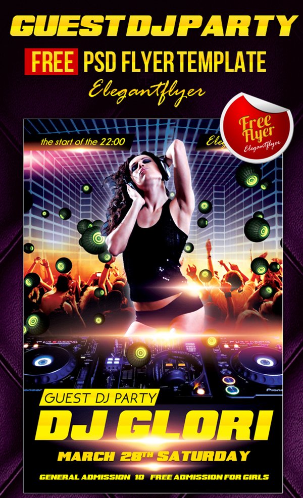 Guest Dj Party 3 - Free Flyer PSD