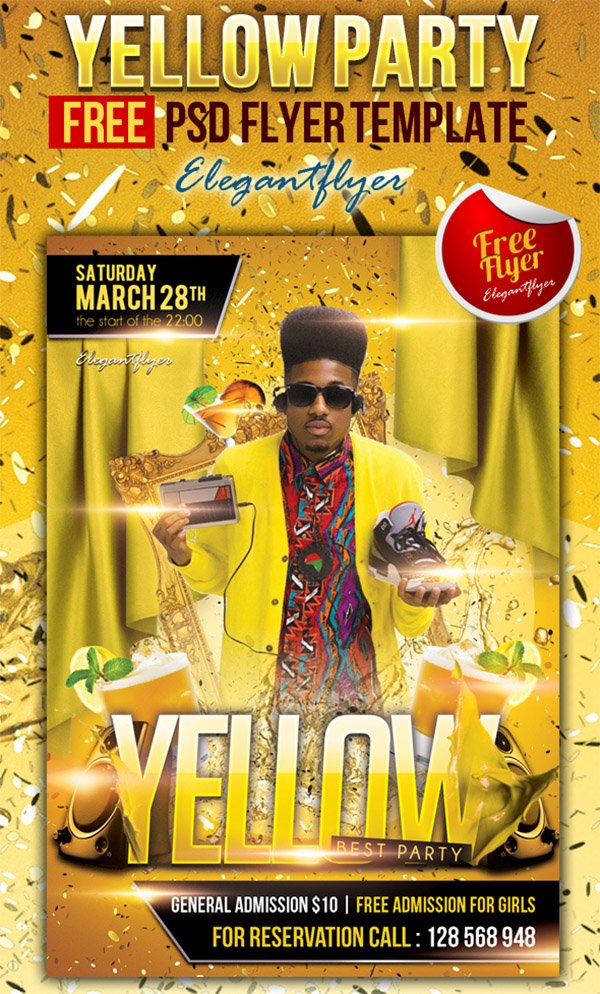 Yellow Party Flyer Template