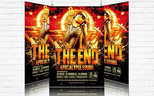 The End Free Party Flyer Template PSD