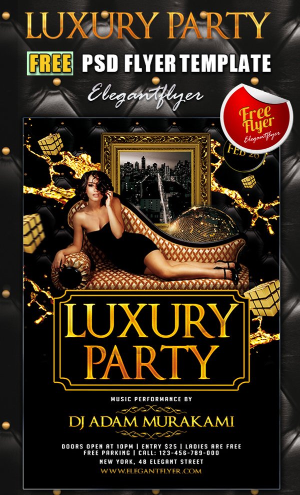 Luxury Party Club Flyer PSD