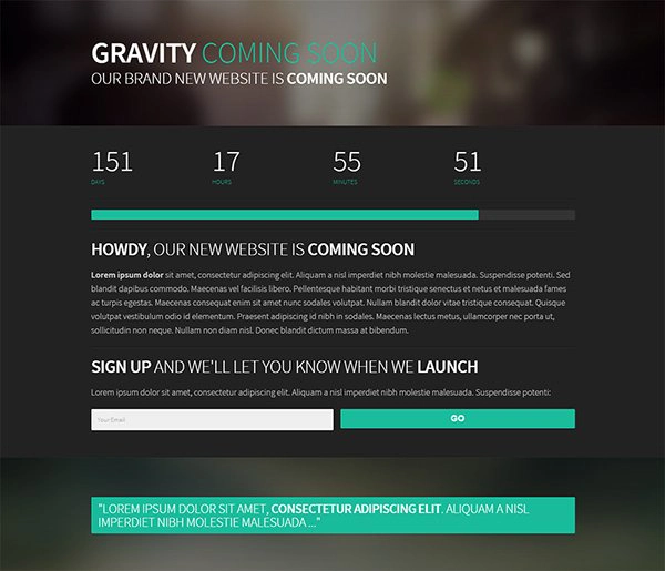 Gravity - Coming Soon Template