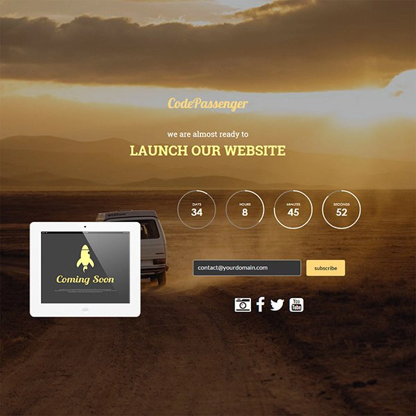Sunrise – Responsive HTML5 Coming Soon Template