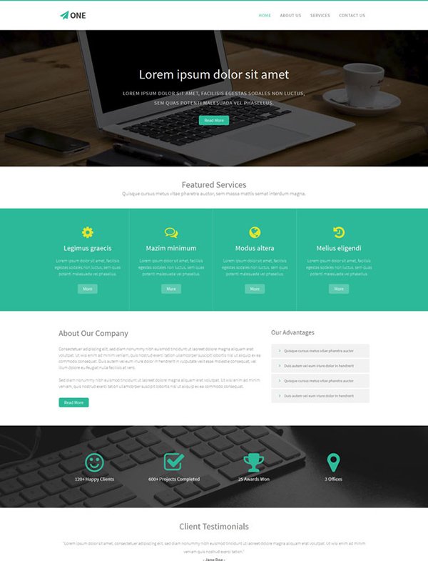 One – Free Bootstrap HTML5 Template