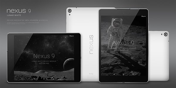 Nexus 9 Lunar White Mockup