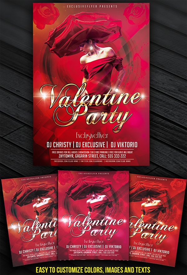 Valentine Party Vol.2 – Free Club and Party Flyer Template