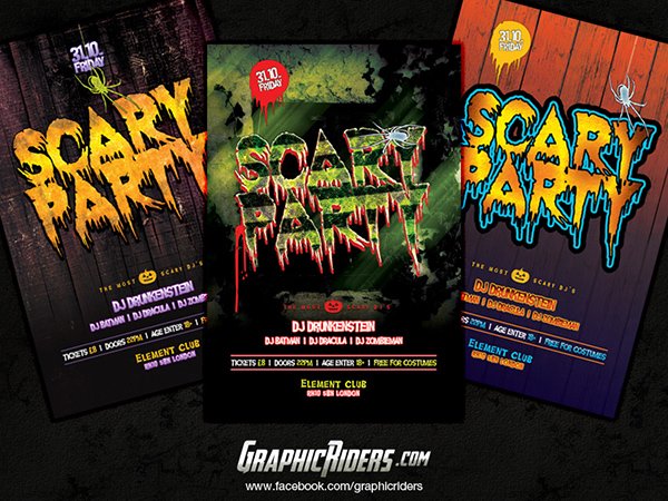 Scary Party Flyer Templates