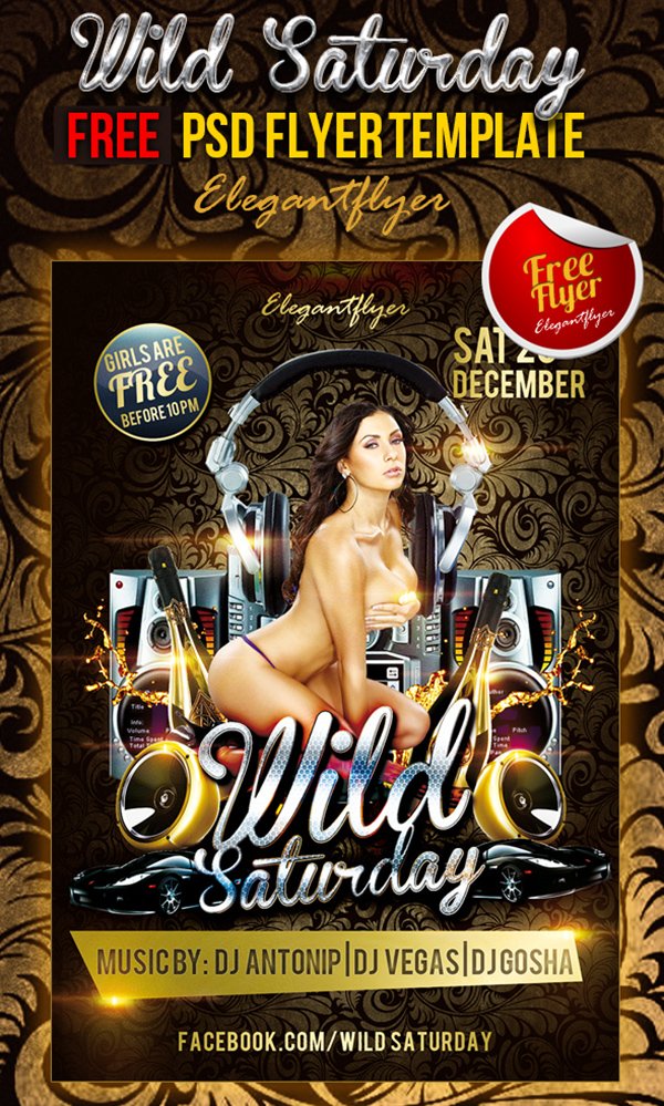 Wild Saturday – Free Club and Party Flyer