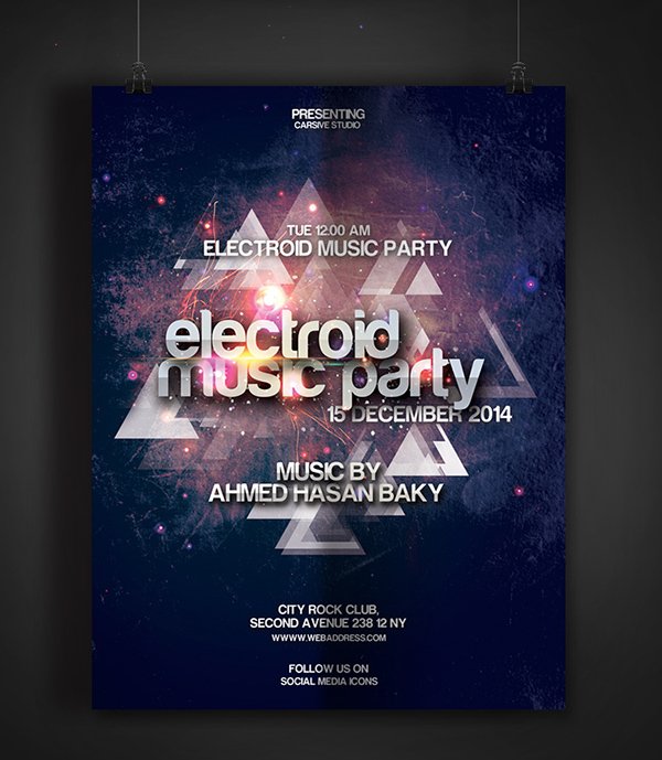 Electroid Party Flyer Template