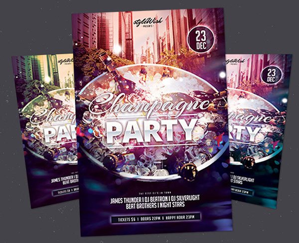 Champagne Party Flyer Template