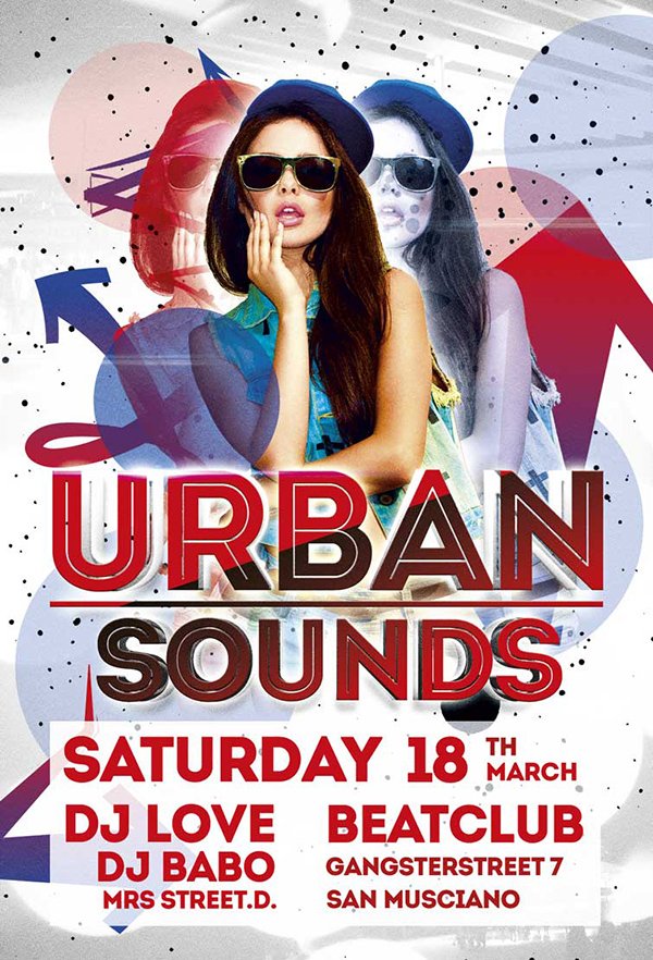 Free Urban Sounds Party Flyer Template