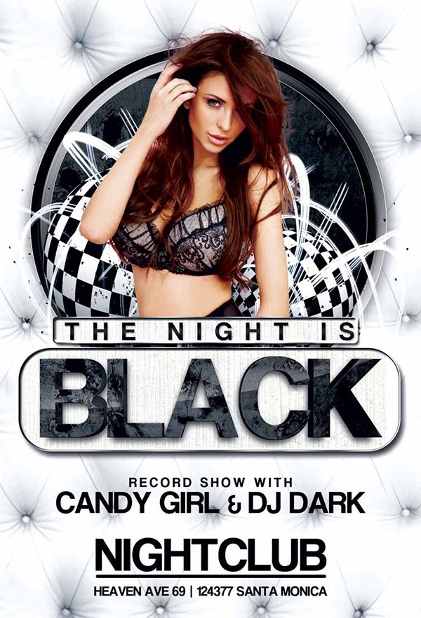 Free Black Night Club Party Flyer Template