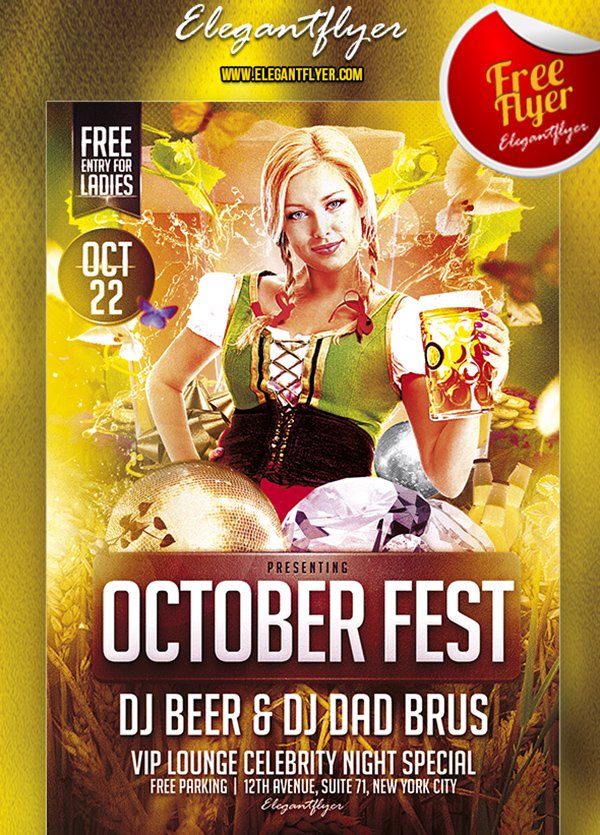 October Fest – Free Club and Party Flyer PSD Template