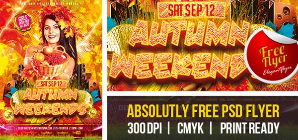 Autumn Weekends – Free Club and Party Flyer PSD Template
