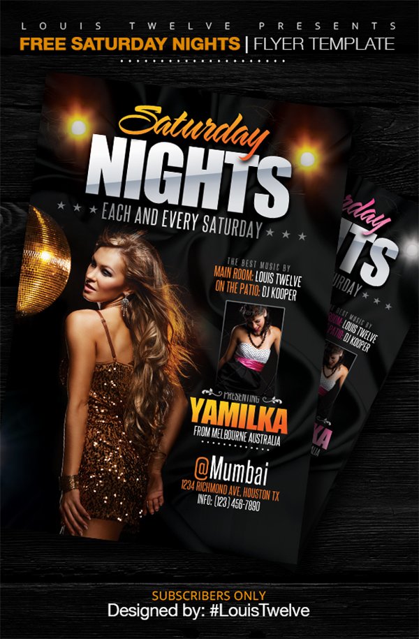 FREE Saturday Nights Flyer Template