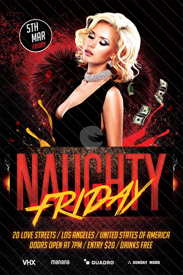 Naughty Friday Party Flyer