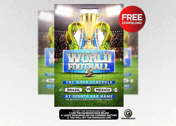 FREE DOWNLOAD World Soccer Cup Flyer Template PSD