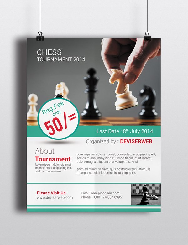 Free Chess Tournament Flyer Template PSD