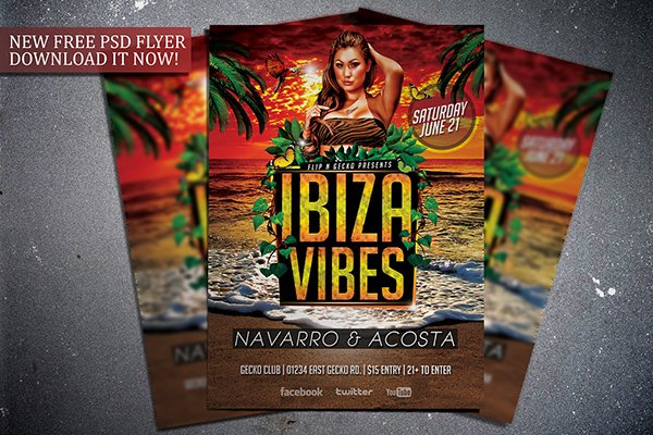 Free Ibiza Vibes Flyer Template