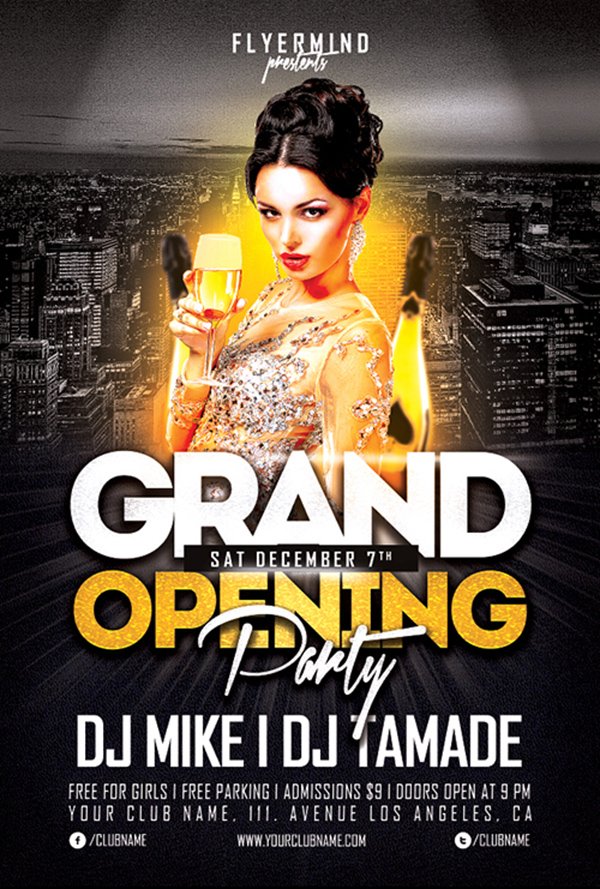 Free Flyer Template: Grand Opening Party Flyer Template