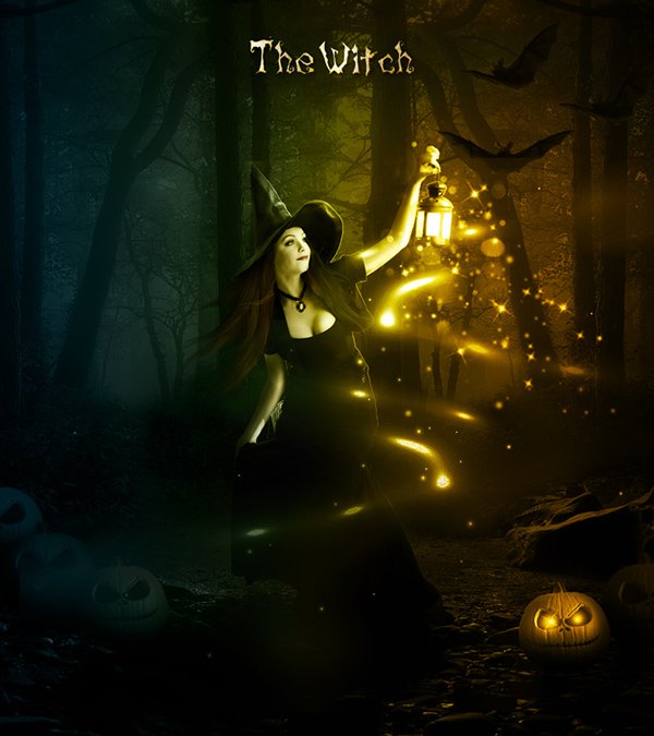 Halloween Night Witch Photoshop Manipulation