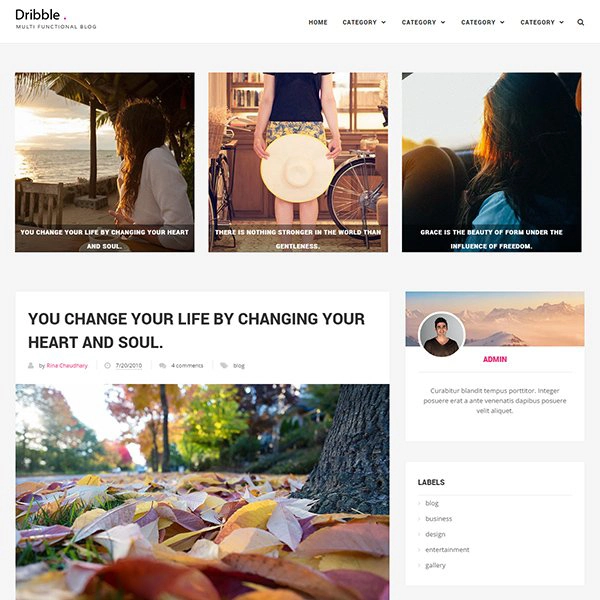 Dribble Clean & Responsive Blogger Template