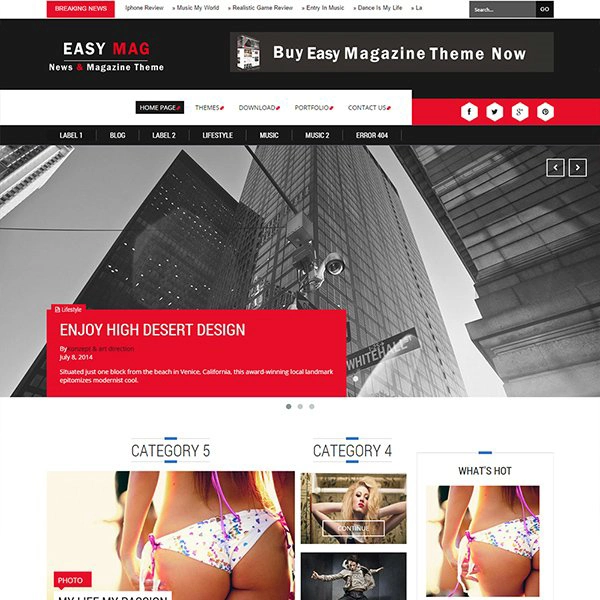 Easy Mag Responsive Blogger Template