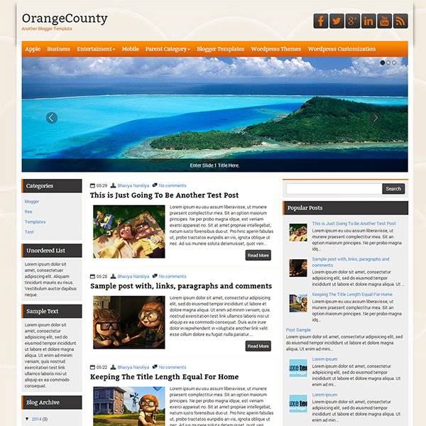 OrangeCounty Blogger Template