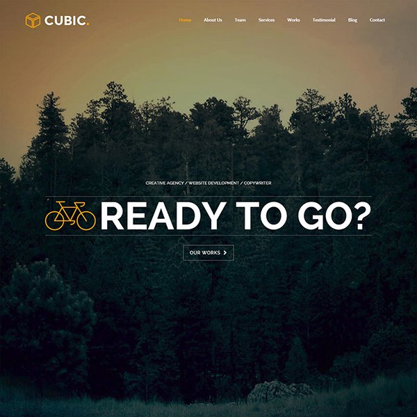 Cubic - One Page Responsive WordPress Theme