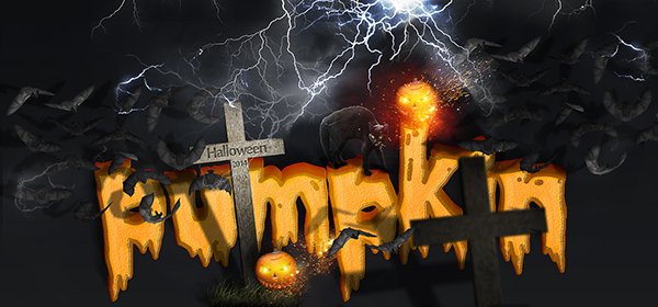 Make A Spooky Halloween Pumpkin Text Effect In Photoshop