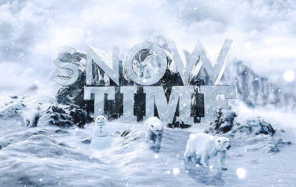 Create 3D Snow Text Effect Using Cinema4D And Photoshop