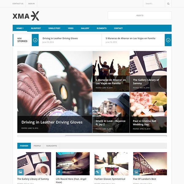 Xmax- Free Magazine WordPress Theme