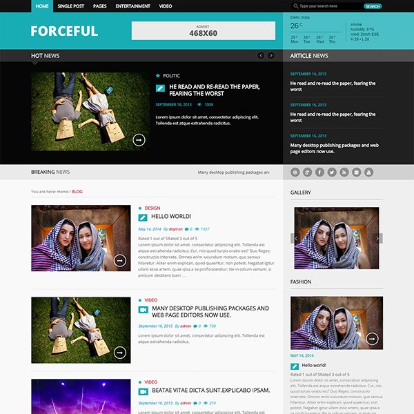 ForceFul Magazine WordPress Theme (Light version)