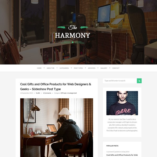 Harmony - Clean Responsive WordPress Blog Theme