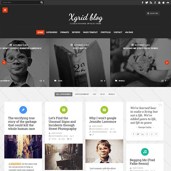 xGrid Blog – Clean & Personal WordPress Blog Theme