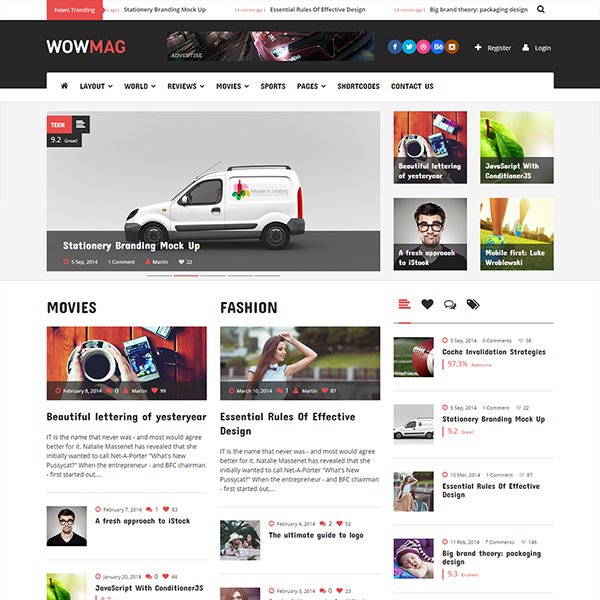 WowMag - Blog / Magazine
                                                                                                / News WordPress Theme