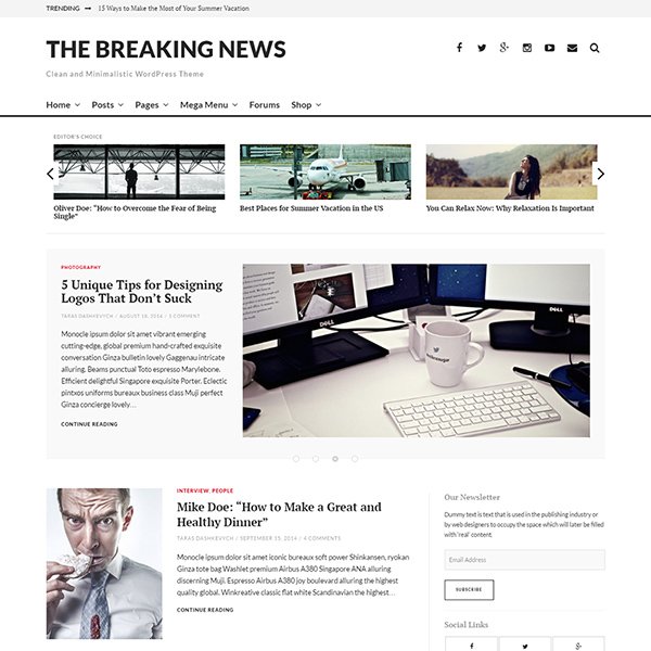 The Breaking News - Responsive WordPress Theme