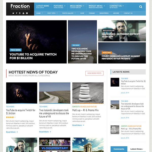 Fraction - Multipurpose News, Magazine Theme